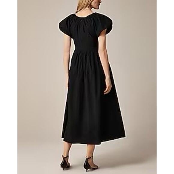 NWT J.Crew Collection Cecily Dress In 100% Cotton Poplin Lined Black Size 6 - Picture 2 of 10